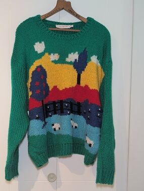 Lisa Says Gah Green Sheep Sweater XL/2X